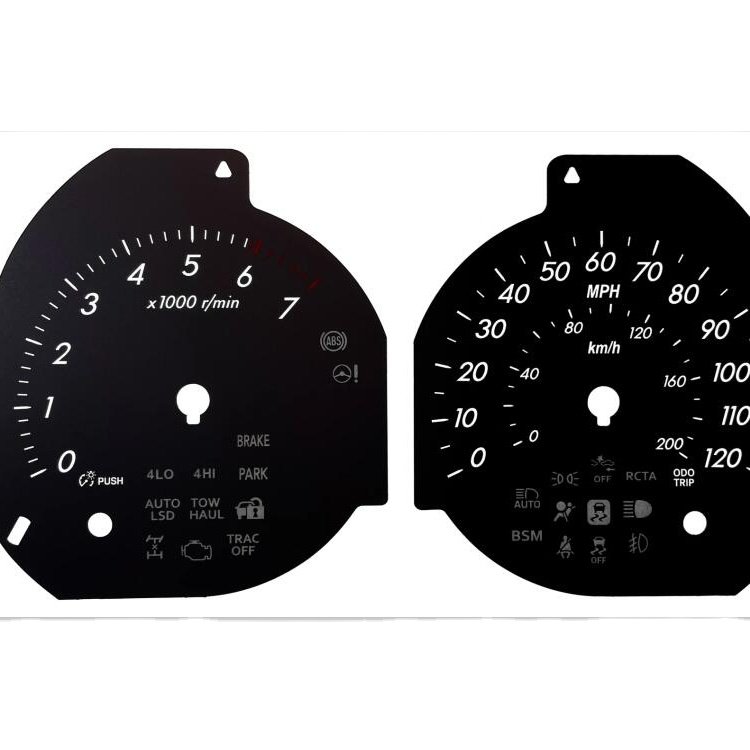custom made 2D digital auto meter dial car dashboard