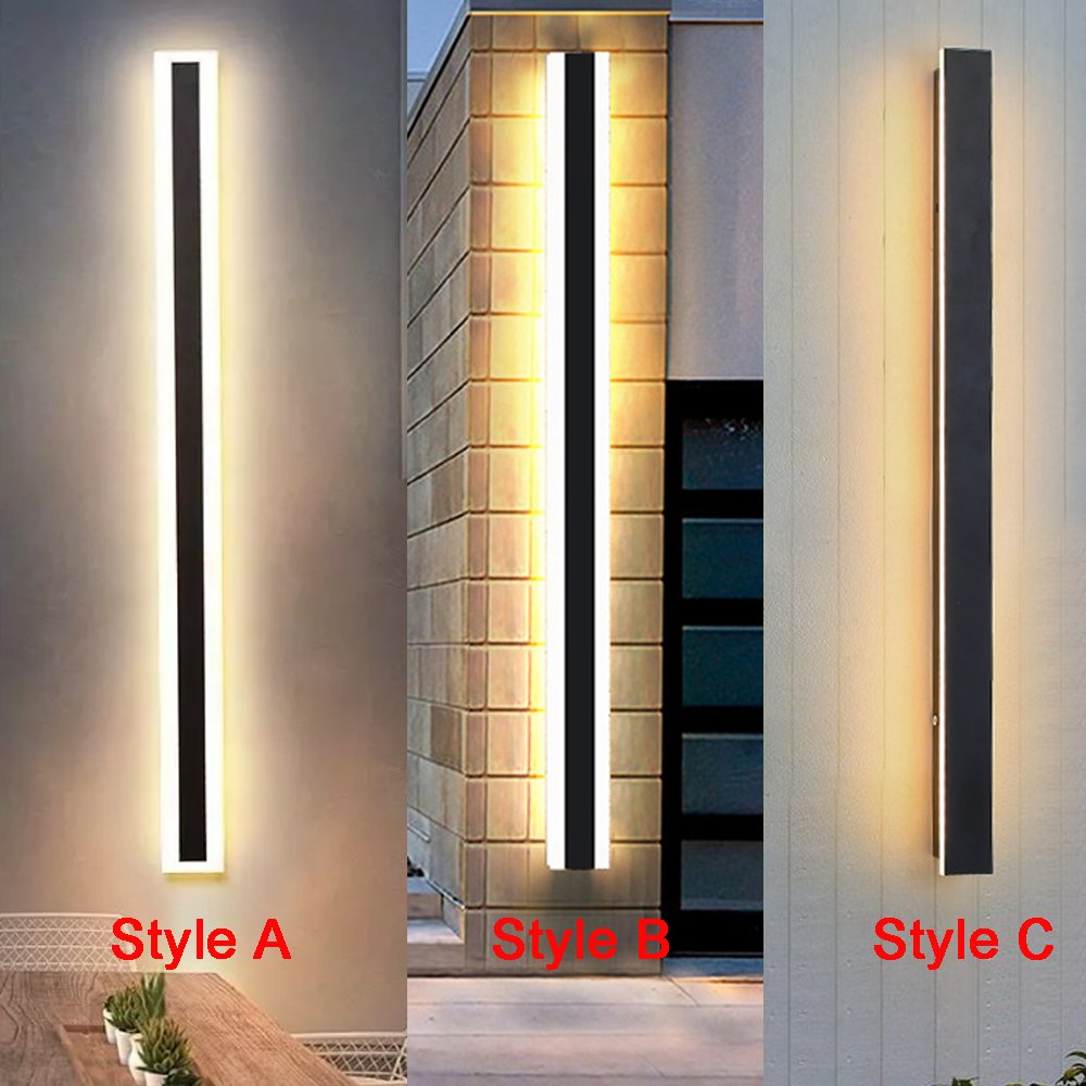 Hofoled Simplicity Exterior Long Strip Outdoor Wall Sconce Light IP65 Smart Minimalism Home Linear Wall Light for Wall Outside