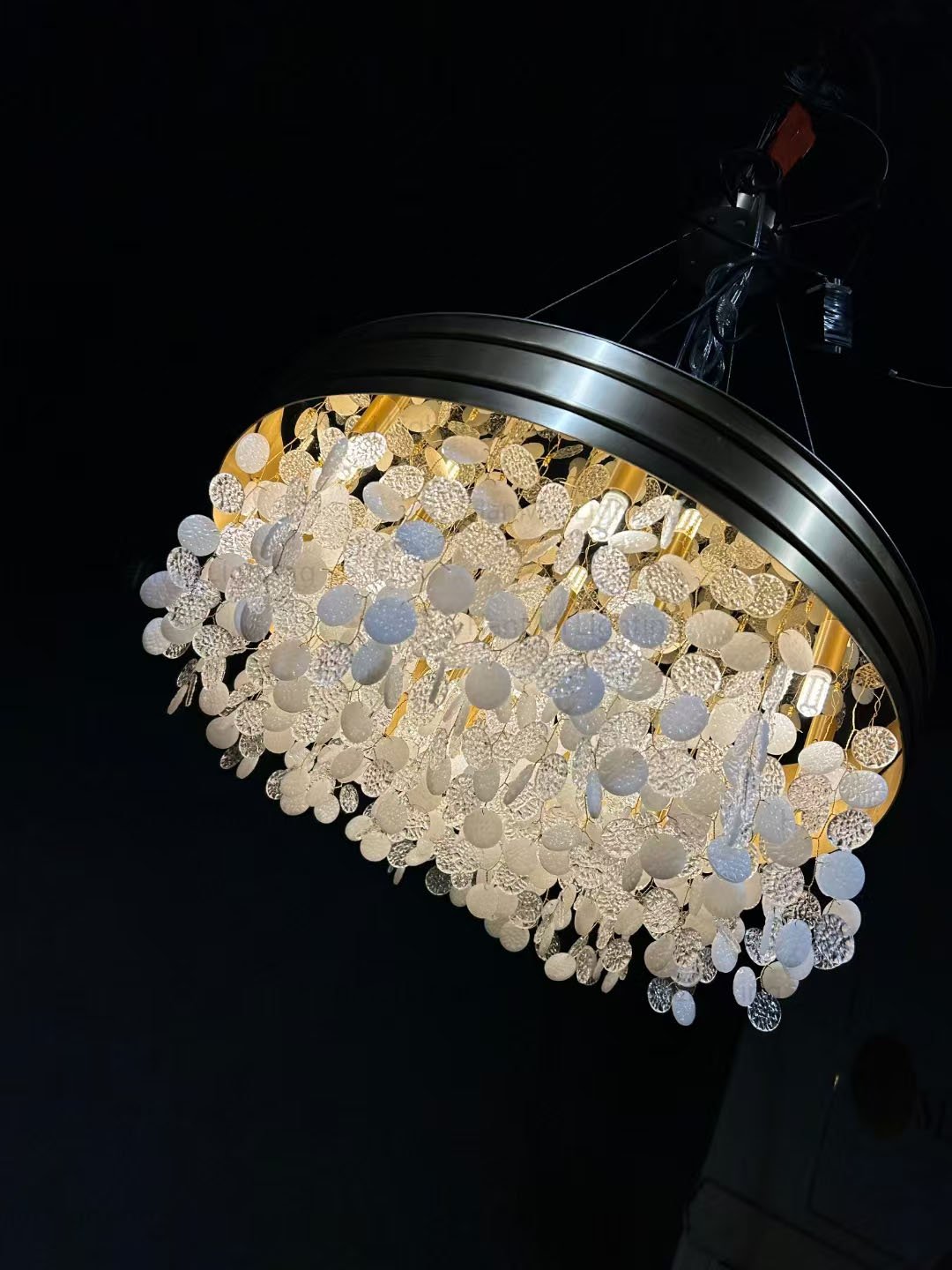 Modern Tree Branch Gold Farmhouse Chandeliers Bedroom Glass Round Lamp Luxury Art Deco Pendant Light for Living Room