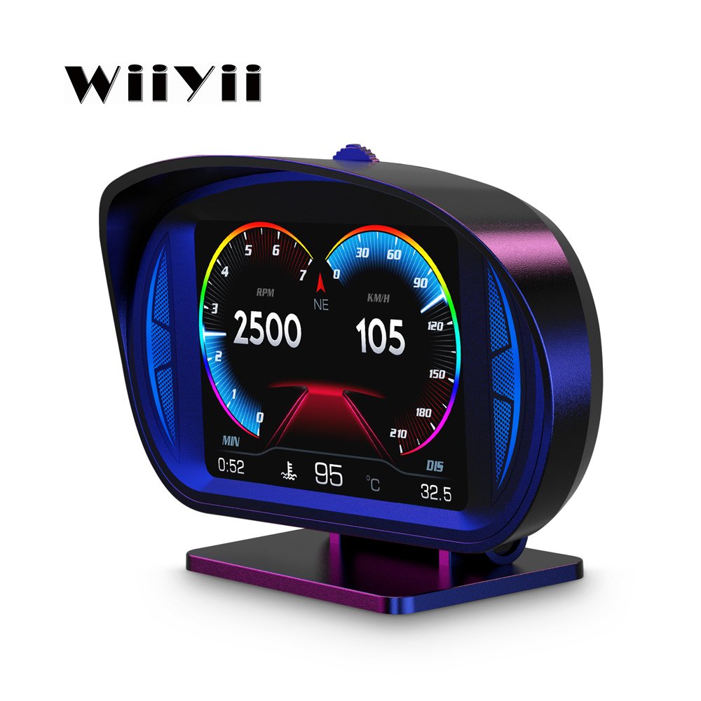 WiiYii Factory Direct 2025 Car OBD2 Gauge P2 Diagnostic Tool GPS Slope Meter Fast Refresh Rate HUD Auto Meter
