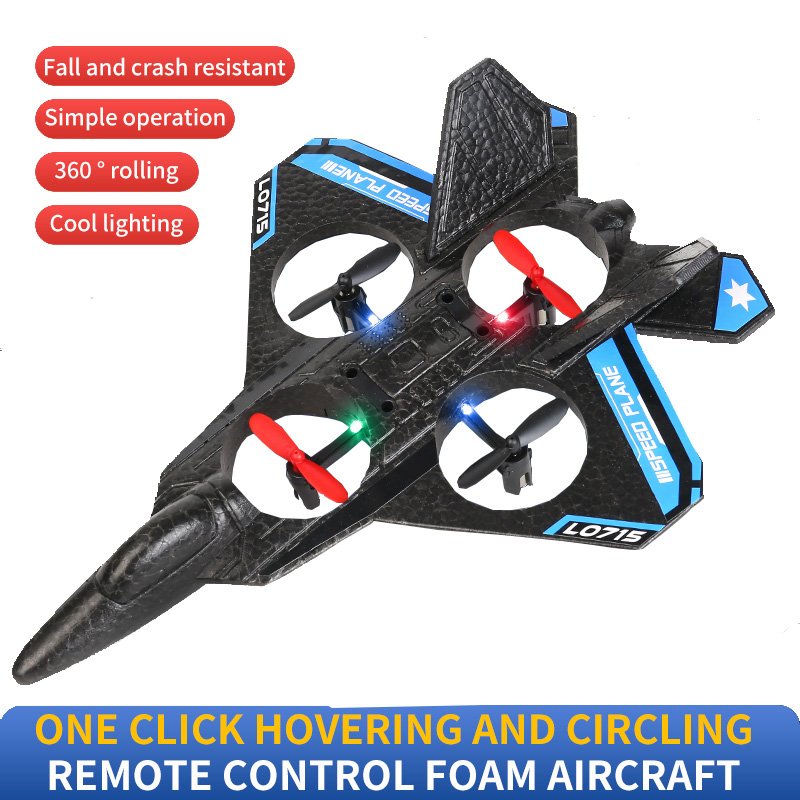 AiJH 6-Axis Gyro Foam Rc Plane 360 Flip Remote Control Helicopter Fighter Jet With Light Auto Hovering RC Plane Toys