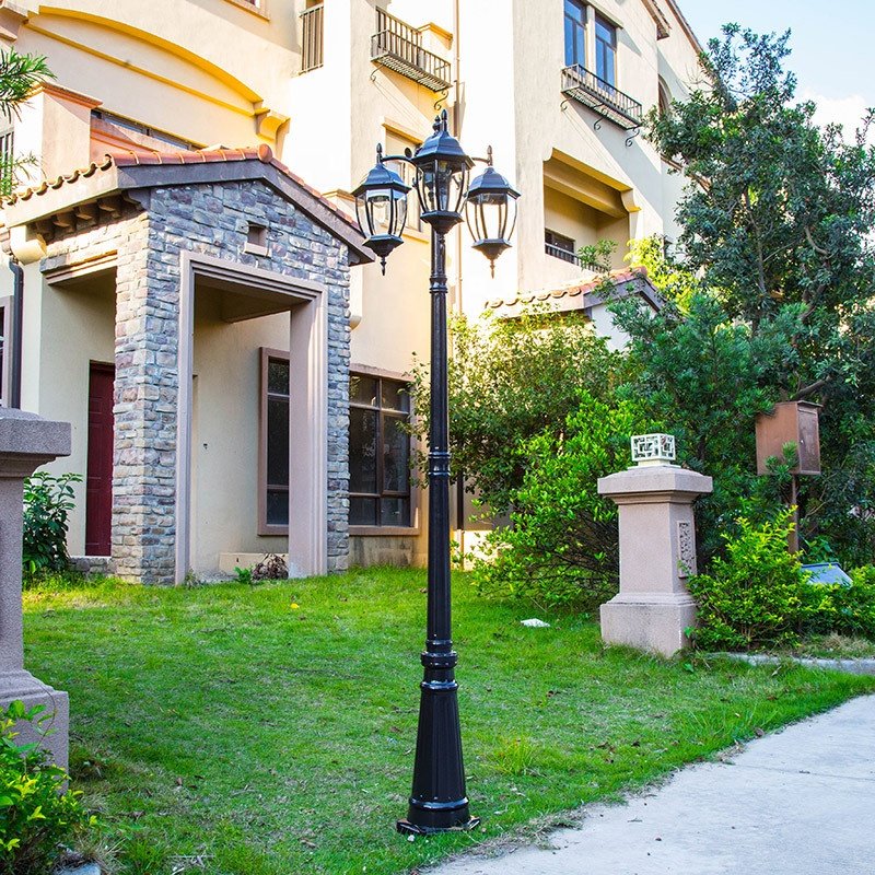 New Arrival Solar Aluminium Metal Street Cast Aluminum Lamp 3M 4M Classic LED Garden Lights Courtyard Lawn Led Garden Lamp