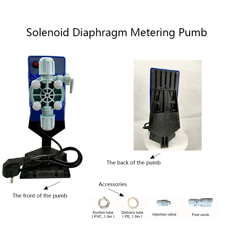 20L/H High Pressure Auto Acid Dosing Pump PVDF Pump Head Solenoid Electromagnetic Metering Pump for Water Treatment