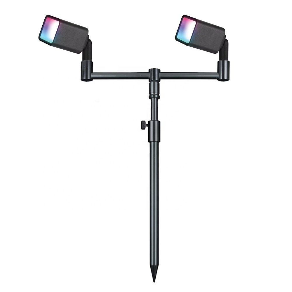 12W Double-Head LED Landscape Light Color-Changing RGB Garden Light Waterproof Outdoor Tree Spotlight Aluminum Body IP65 Rating