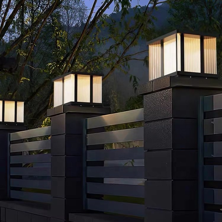 Modern Garden IP65 Stainless Steel Lawn Solar Lamp Outdoor Street Waterproof Landscape Lights Garden Solar Pillar Lights