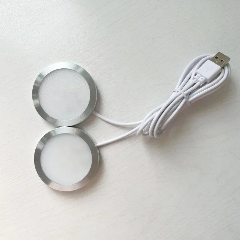 Led USB Spotlight 3W DC 5V RGB With Remote Jewelry Cabinet Showcase Counter Lamp Ceiling Mini Spot Light USB Plug 2 in One