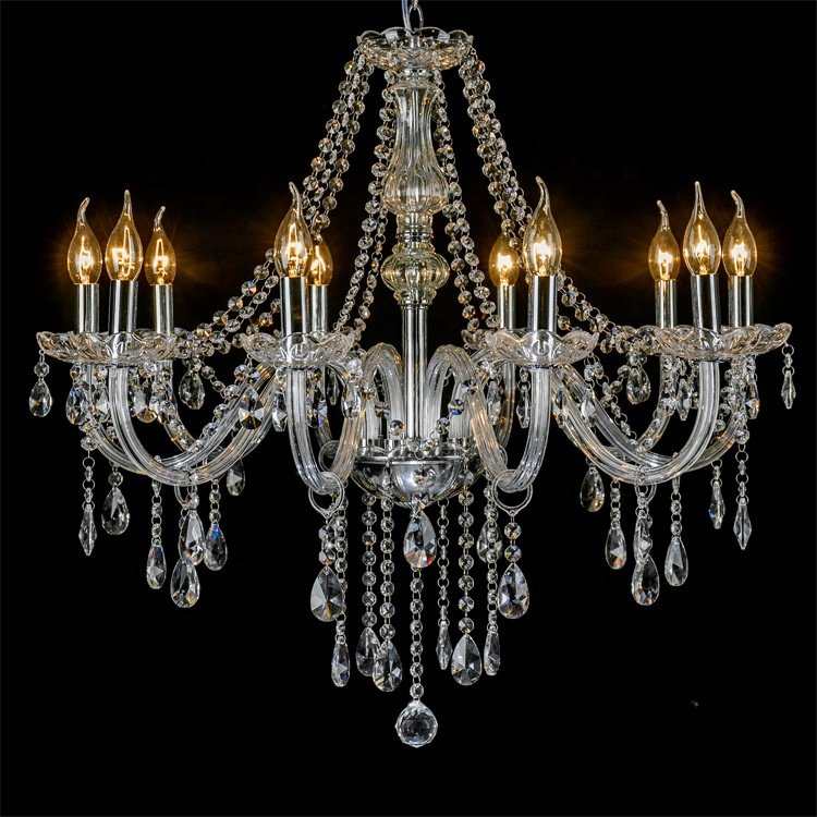 Round Large Gold K9 Wedding Chandeliers Decorative Pendant Lights Modern Luxury Crystal Chandelier