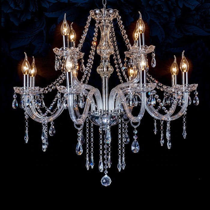 Round Large Gold K9 Wedding Chandeliers Decorative Pendant Lights Modern Luxury Crystal Chandelier
