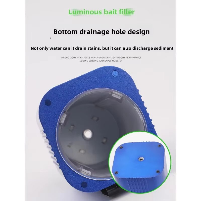 Aluminum Alloy Automatic Uv Glow Fishing Lure Fill Light Accumulator Led Luminous Bait Cup Squid Jig Fill USB Charging Light