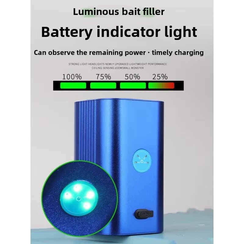 Aluminum Alloy Automatic Uv Glow Fishing Lure Fill Light Accumulator Led Luminous Bait Cup Squid Jig Fill USB Charging Light