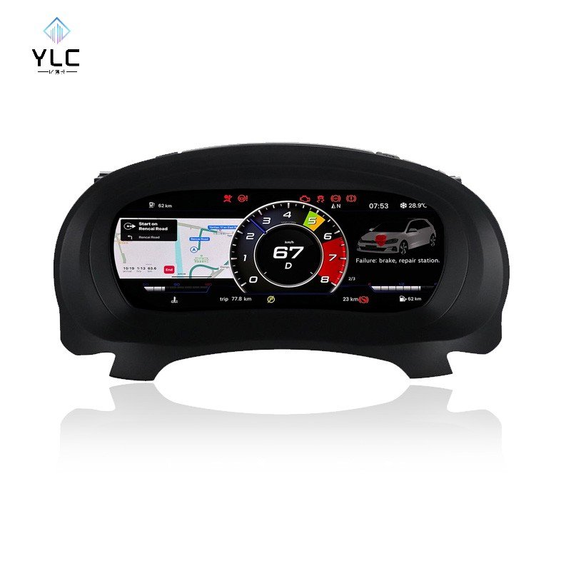 YLC Linux System 1920*720P LCD Dashboard Display Auto Meter Instrument Digital Cluster for Audi A4 B8 A5 2008-2016