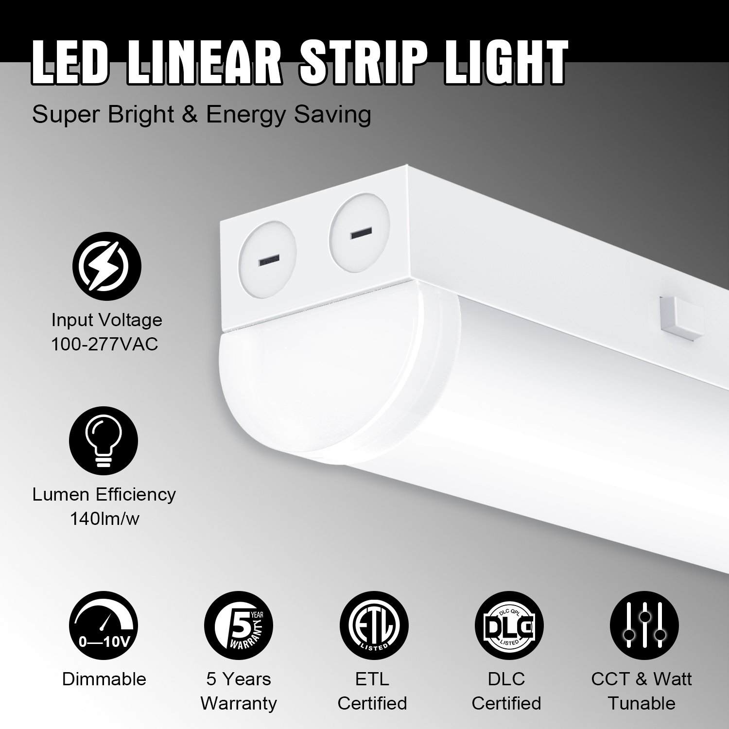 Batten Lights Usa Warehouse Linkable Light Ul Dlc 4ft 8ft 100-277v Ceiling Fixture Suspending Led Batten Linear Strip Light
