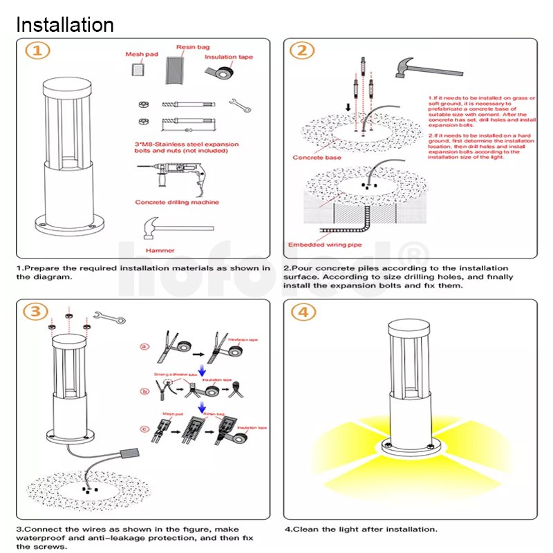 Modern IP65 Waterproof Pillar Bollard Lights Landscape Pathway Outdoor Led Lawn Lawn Solar Garden Lighting