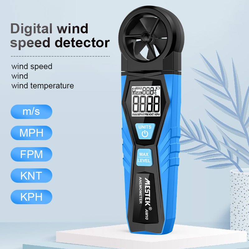 AM10 Auto Testing Low Price Mini Size Digital Anemometer 0.3-30m/s Airometer Wind-gauge Air Temperature Wind Speed Meter