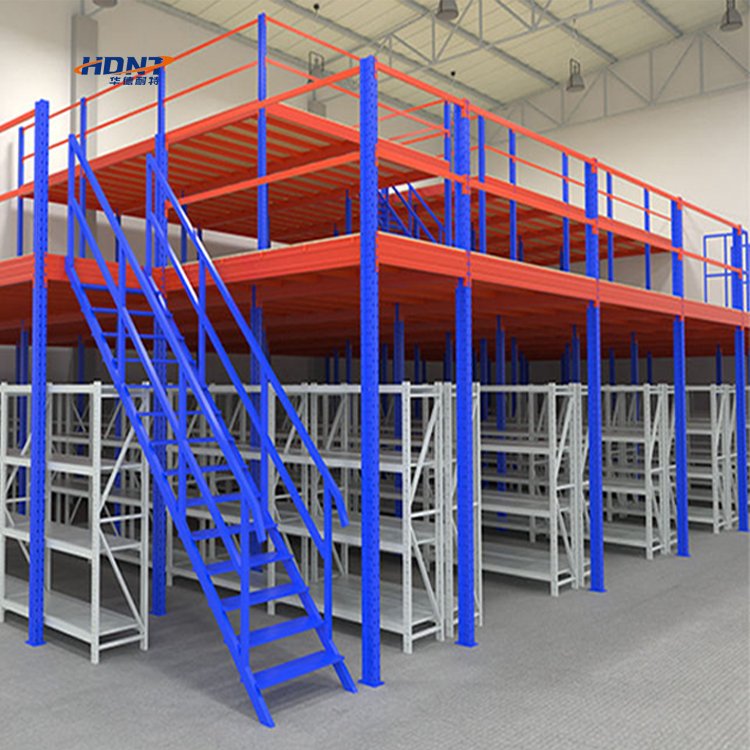 Industrial Metal Stair Mezzanine Shelf for Warehouse Storage Steel Material Easy Installation
