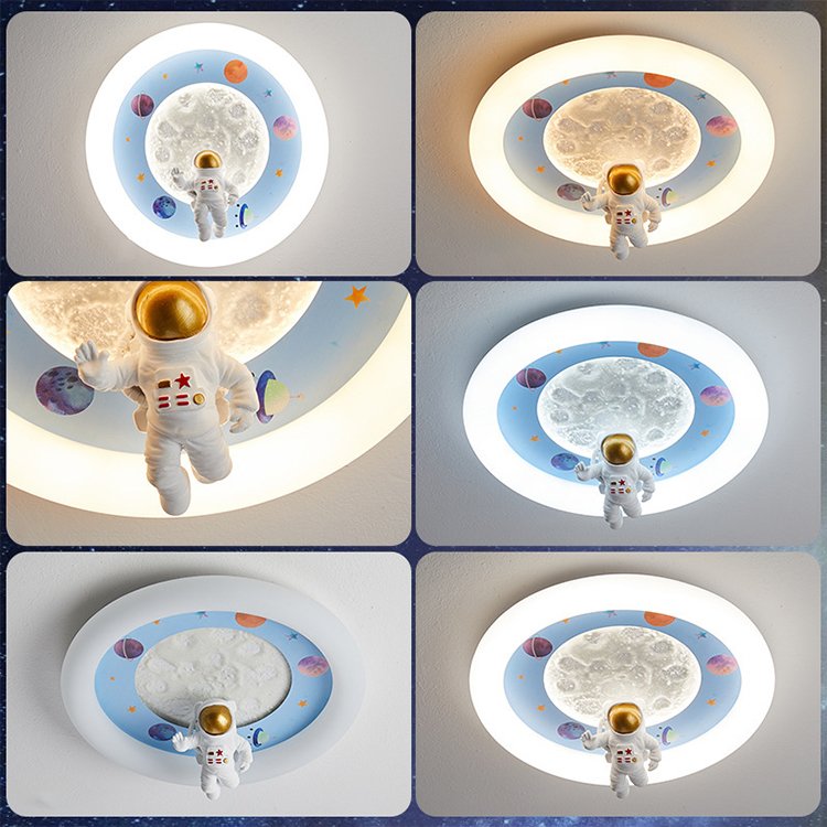 50cm 68W 3CCT Dimmable Eye protection Children's Room Ceiling Light Boys and Girls Bedroom Cartoon Astronaut LED Ceiling Lamp