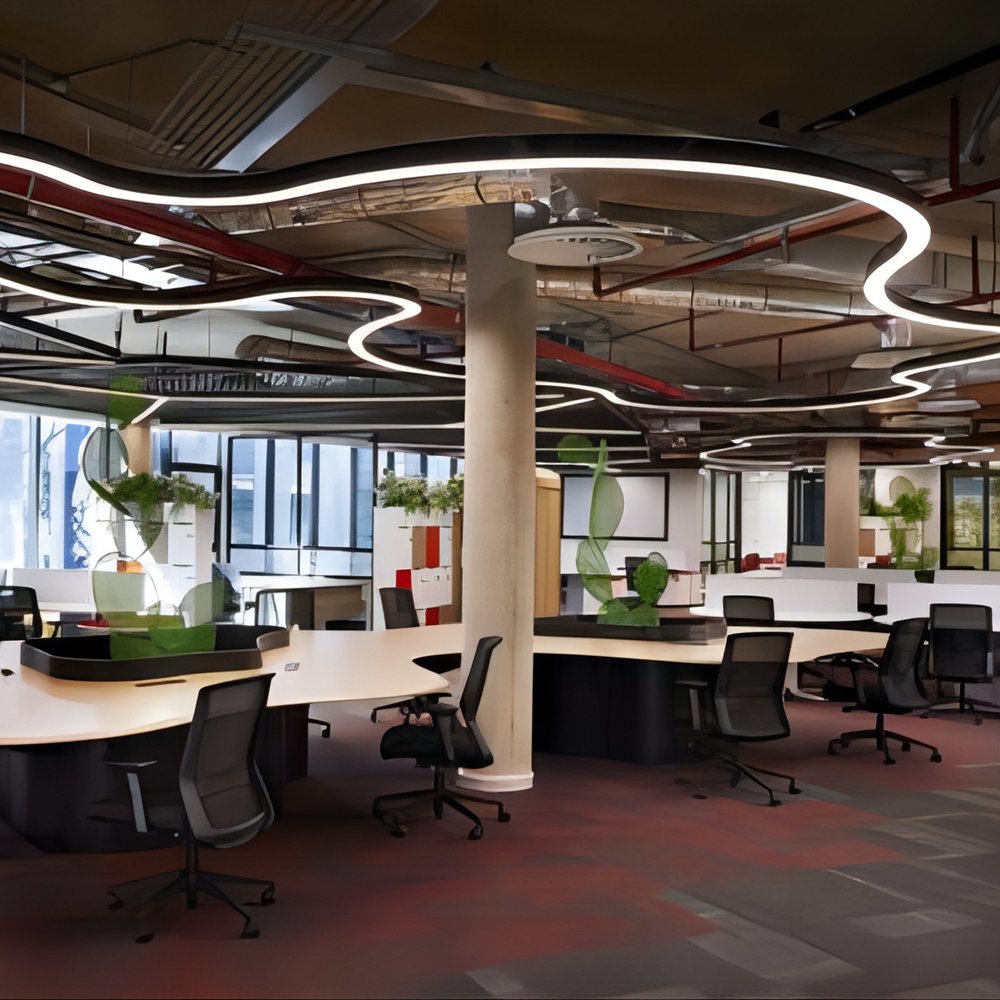 Round Circle Pendant Store Industrial Style Gym Supermarket Modeling Circle Project Ring Light