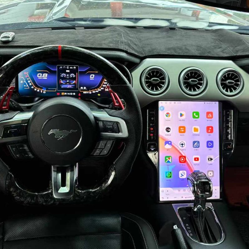 12.3 Inch Android Auto Dashboard Instrument Panel for Ford Mustang 2015-2020 Speed Meter Multimedia Player Digital Cluster