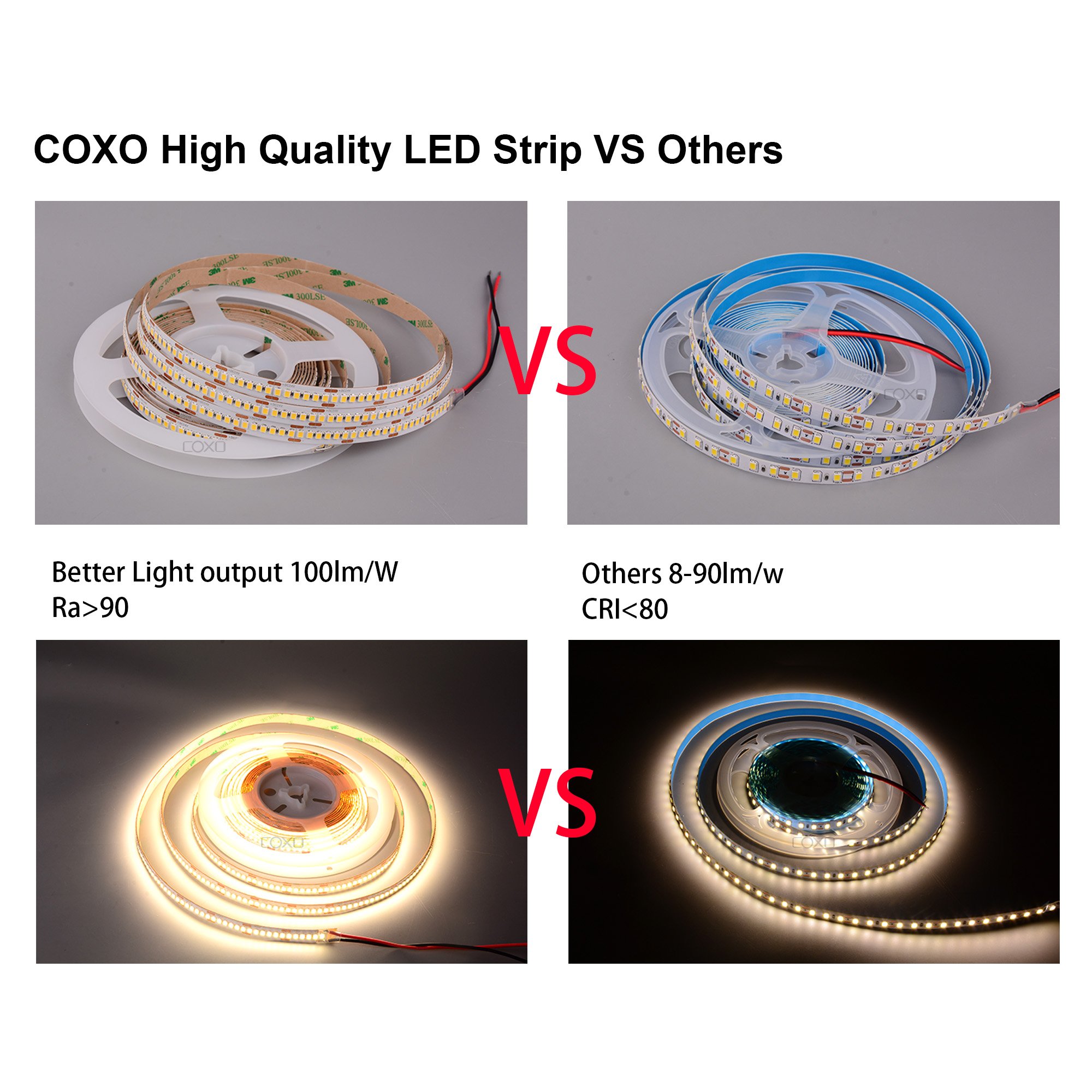 COXO Led Strip Lights 2835 5 Years Warranty 6000k 4000k 3000k Ra92 Smd2835 120 Smd 240 2835 Led Strip Light