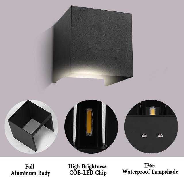 High Quality IP65 Cube up Down Wall Light/Outdoor Indoor Waterproof Decor Garden Porch Led Wall Light Led Wall Lamp/Wall Lamps
