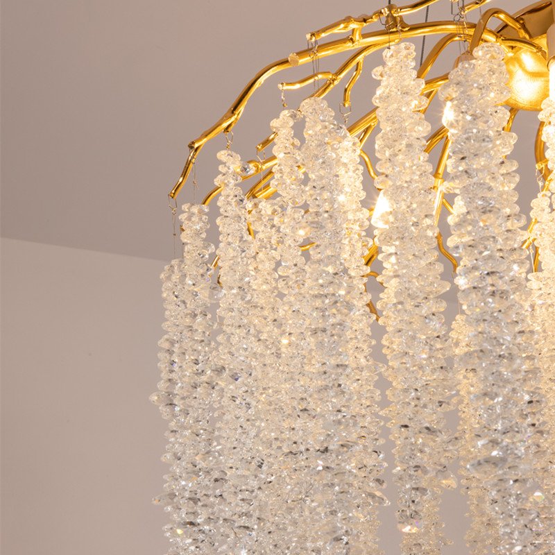 Modern Hotel Villa Decoration Pendant Light Restaurant Led Aluminum Glass Chandelier