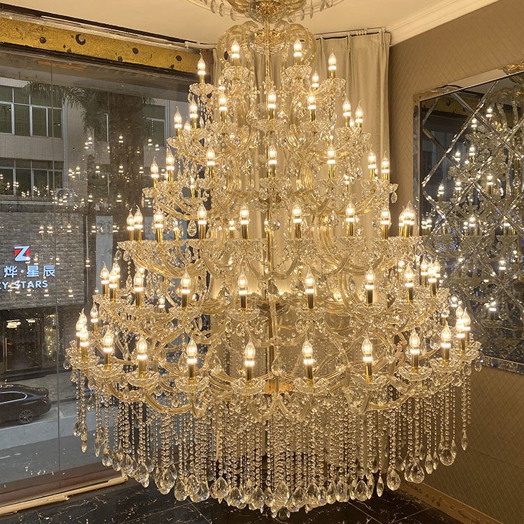 AOLIER Luxury Crystal Modern Chandeliers for Hotel Home Wedding Hall Villa Natural Crystal Chandelier