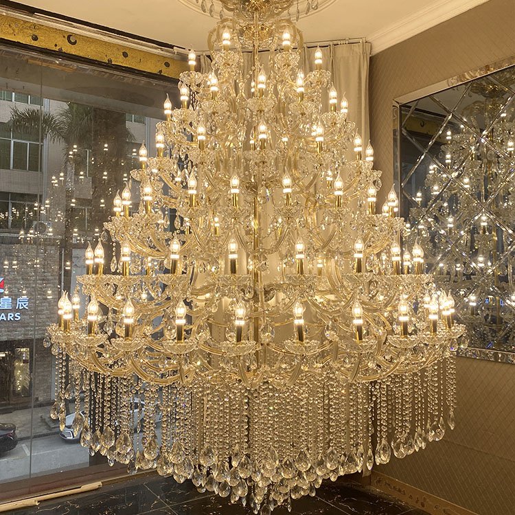 AOLIER Luxury Crystal Modern Chandeliers for Hotel Home Wedding Hall Villa Natural Crystal Chandelier