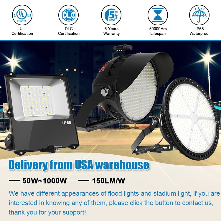 Floodlights 5 Yrs Warranty 50W 100W 200W 300W 150W 400W 500W 600W Comercial Outdoor IP65 SMD Slim LED Flood Lighting