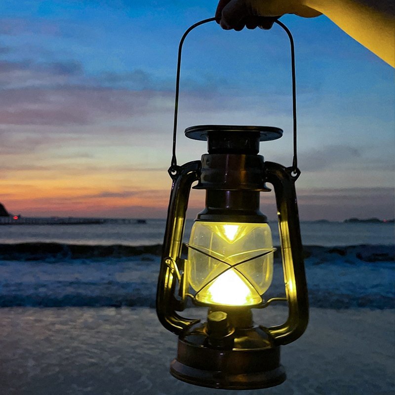 Outdoor Hanging Decorations Lanterns for Patio Waterproof Flickering Flame Solar Powered LED Vintage Lantern