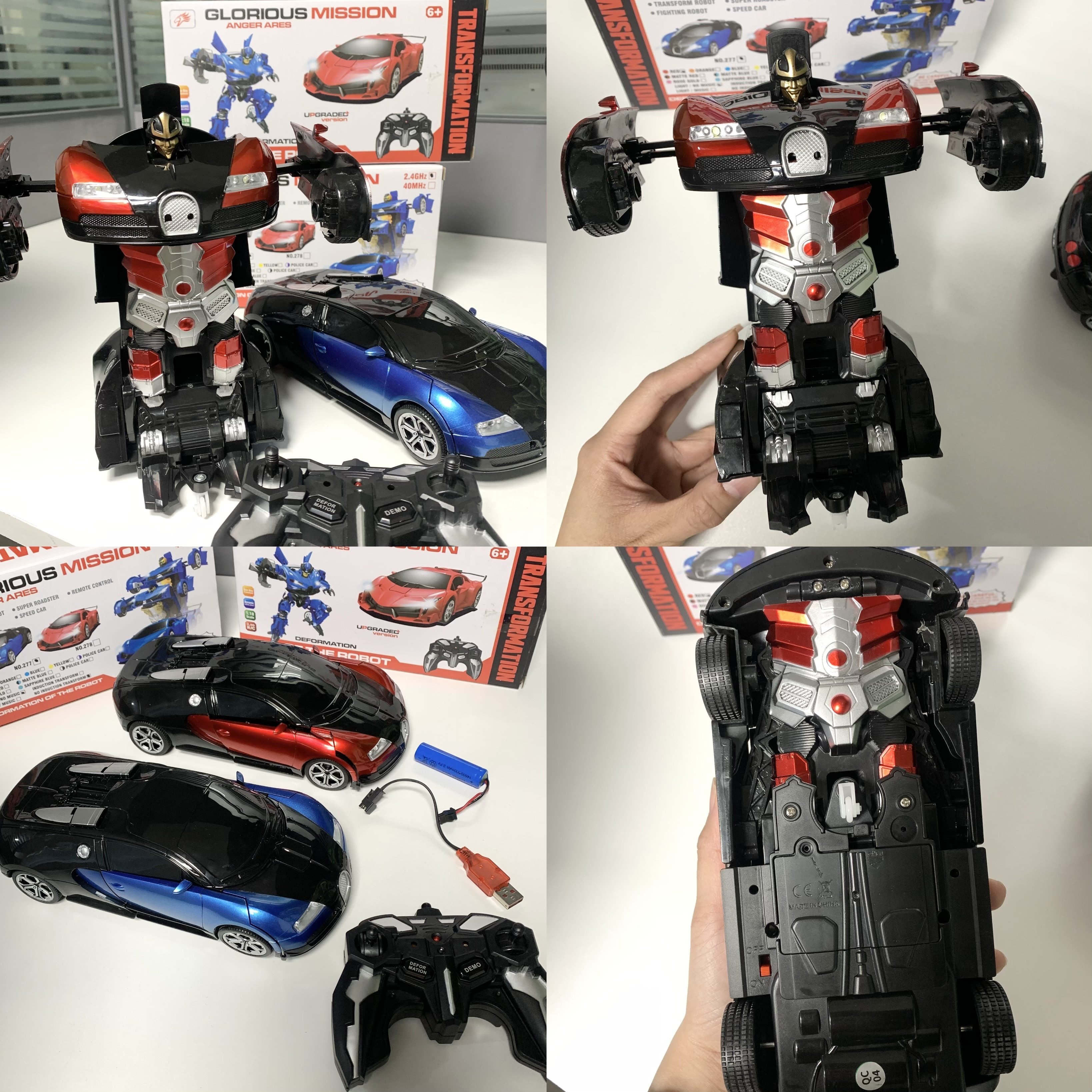 AiJH 1:18 2.4ghz RC Deformation Car Carro De Juguete Rc Auto Four Wheel Drive 2 In1 Remote Control Sports Car Model Rc Car