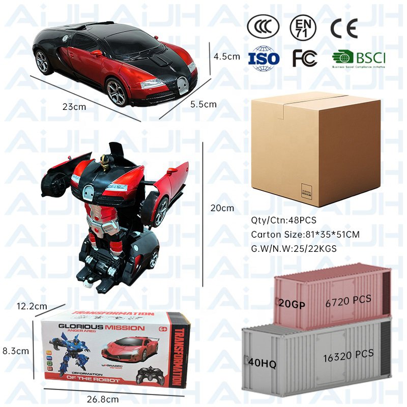 AiJH 1:18 2.4ghz RC Deformation Car Carro De Juguete Rc Auto Four Wheel Drive 2 In1 Remote Control Sports Car Model Rc Car