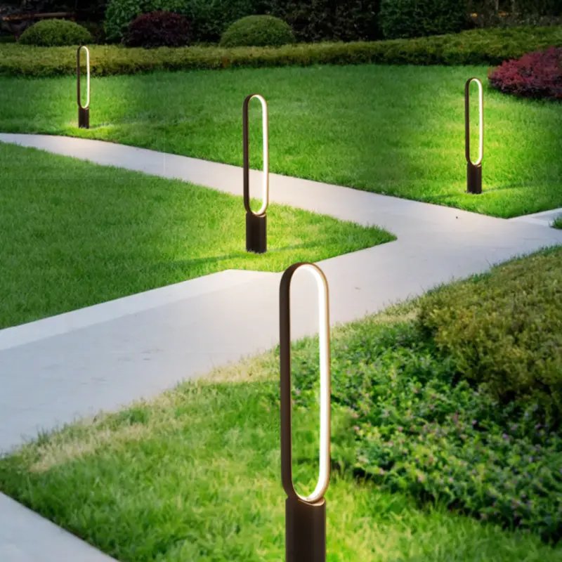 30W IP65 Waterproof Outdoor LED Garden Light Simple Round Pole Design with Stainless Steel Aluminum Body for Courtyard Garden