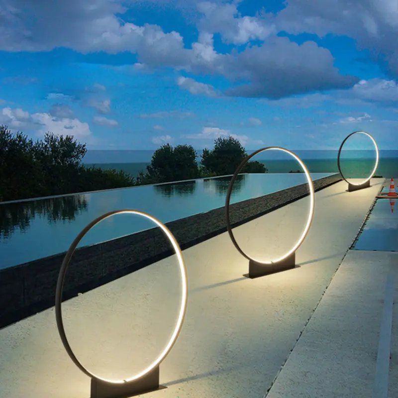 30W IP65 Waterproof Outdoor LED Garden Light Simple Round Pole Design with Stainless Steel Aluminum Body for Courtyard Garden