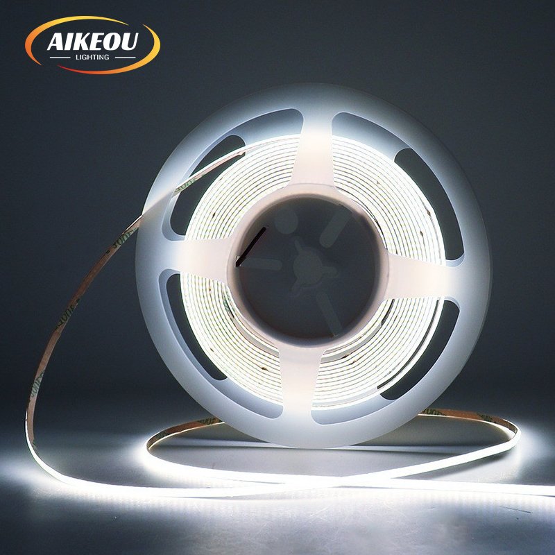 Hot Sale Cob LED Strip 384 LED/meter 3000 4500K 6500K Monochrome 12v 24v Flexible Cob Uniform Light Strip