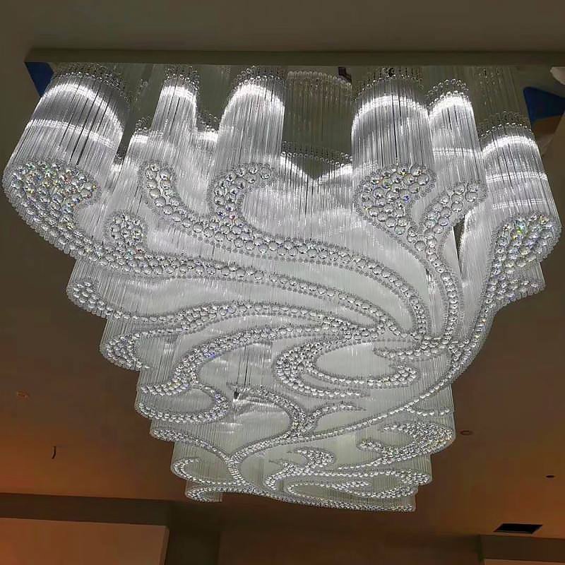 New Product Decorative Banquet Hall Shopping Mall Hotel Lobby Big Luxury Led Chandelier Ceiling Light