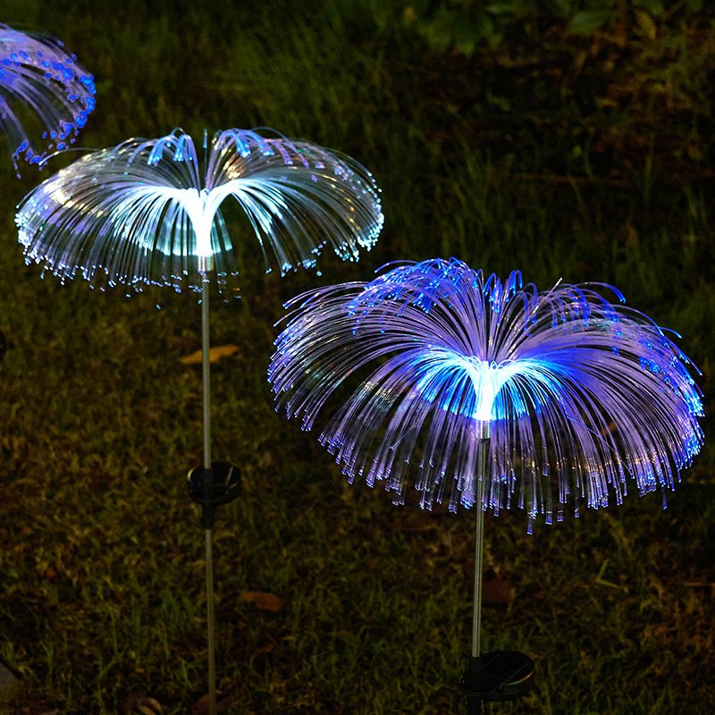 Outdoor Waterproof Solar Flower Lights for Pathwayway Lawn Party Wedding Decor RGB Color Changing Solar Jellyfish Stake Lamp
