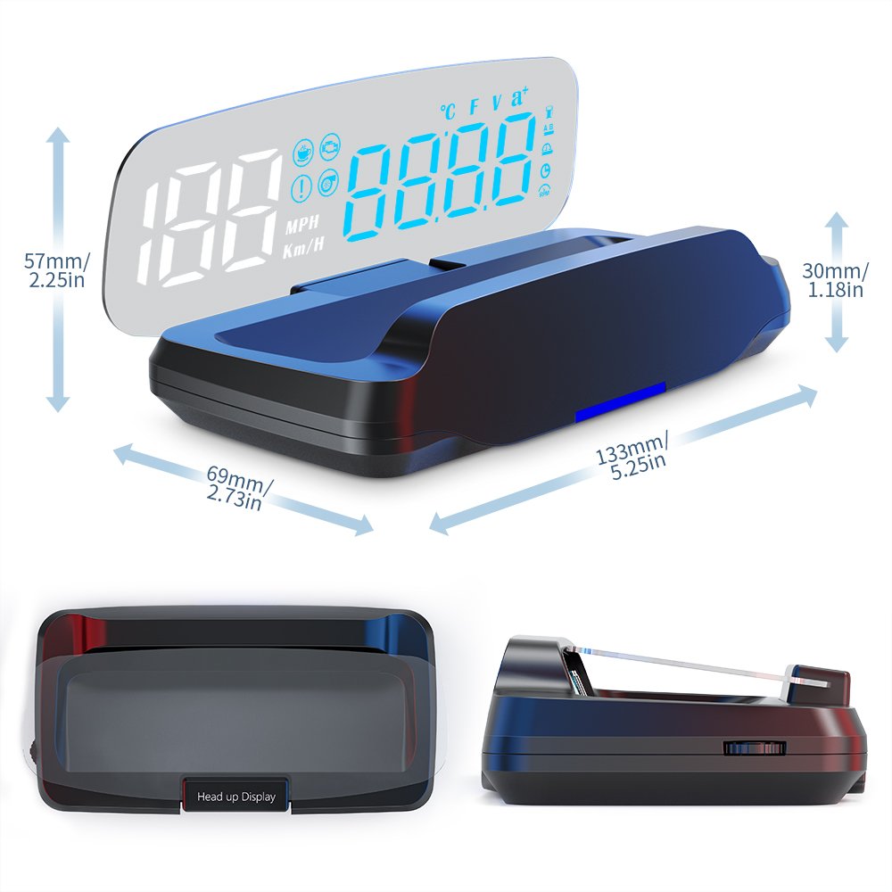 New Popular C7 GPS Speedometer Display with Clock Compass Head-Up HUD Mirror for Cars Auto Parts