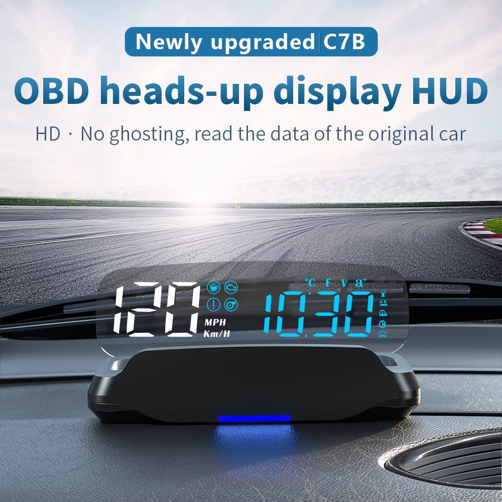 New Popular C7 GPS Speedometer Display with Clock Compass Head-Up HUD Mirror for Cars Auto Parts