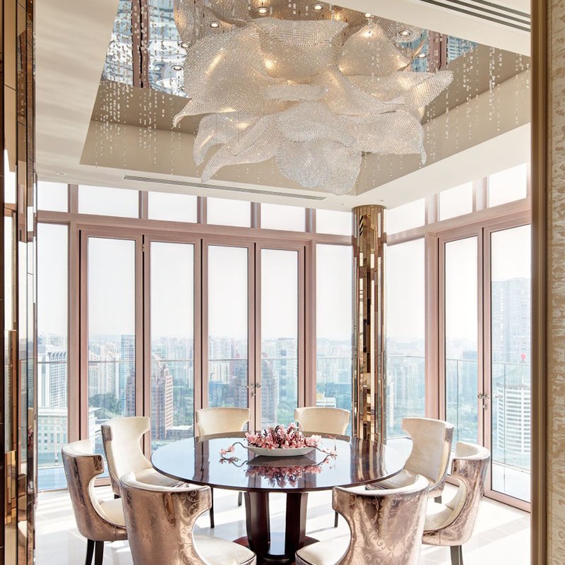 Custom Design Decoration Project Hotel Large Lobby Luxury Big Crystal Chandelier