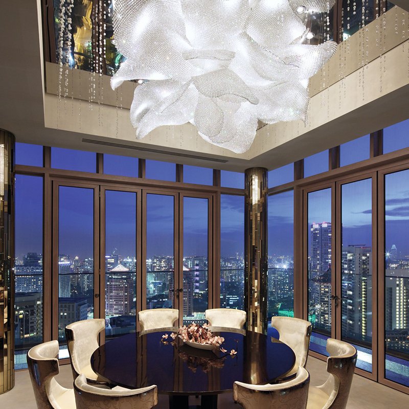 Custom Design Decoration Project Hotel Large Lobby Luxury Big Crystal Chandelier