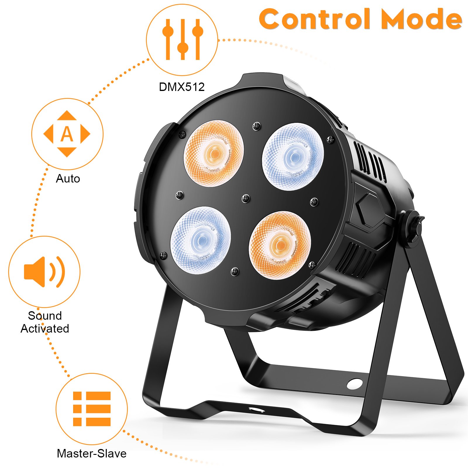 4*50w Cold Warm White Par Lights for Bar Disco Club Dj Stage Lighting With LED High Brightness COB Light
