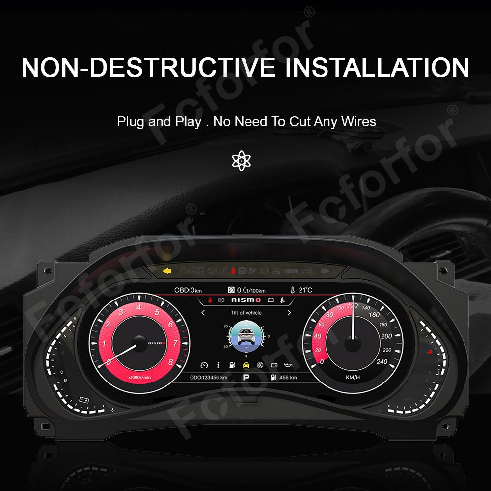 LCD Digital Cluster for Nissan Y62 2010-2022 Virtual Cockpit Speed Meter Dashboard Instrument