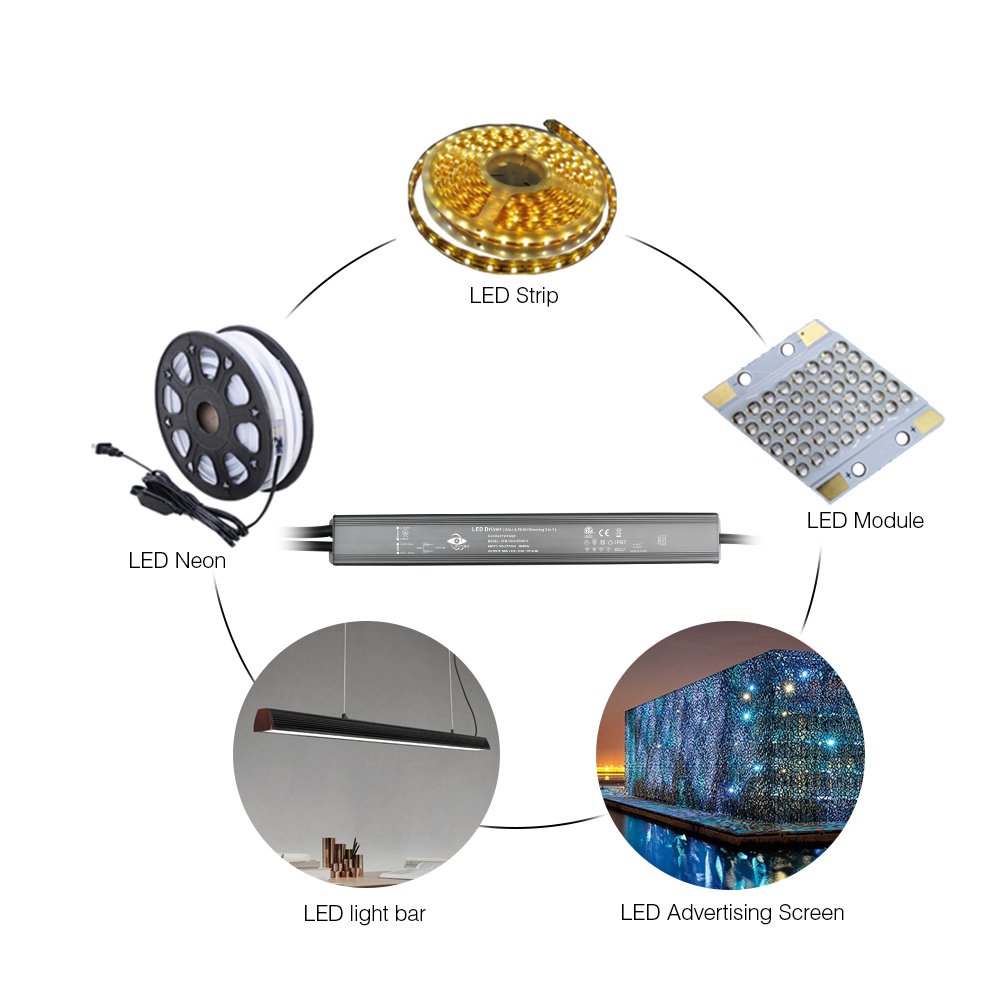100W 12V 24V Dali+push 2 in 1 Dimmable Constant Voltage Led Driver