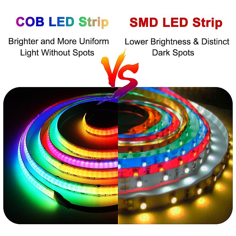 Flexible Dream Color FCOB 12/24V Luces IP20 IP67 Addressable RGB RGBW RGBIC COB LED Strip Light