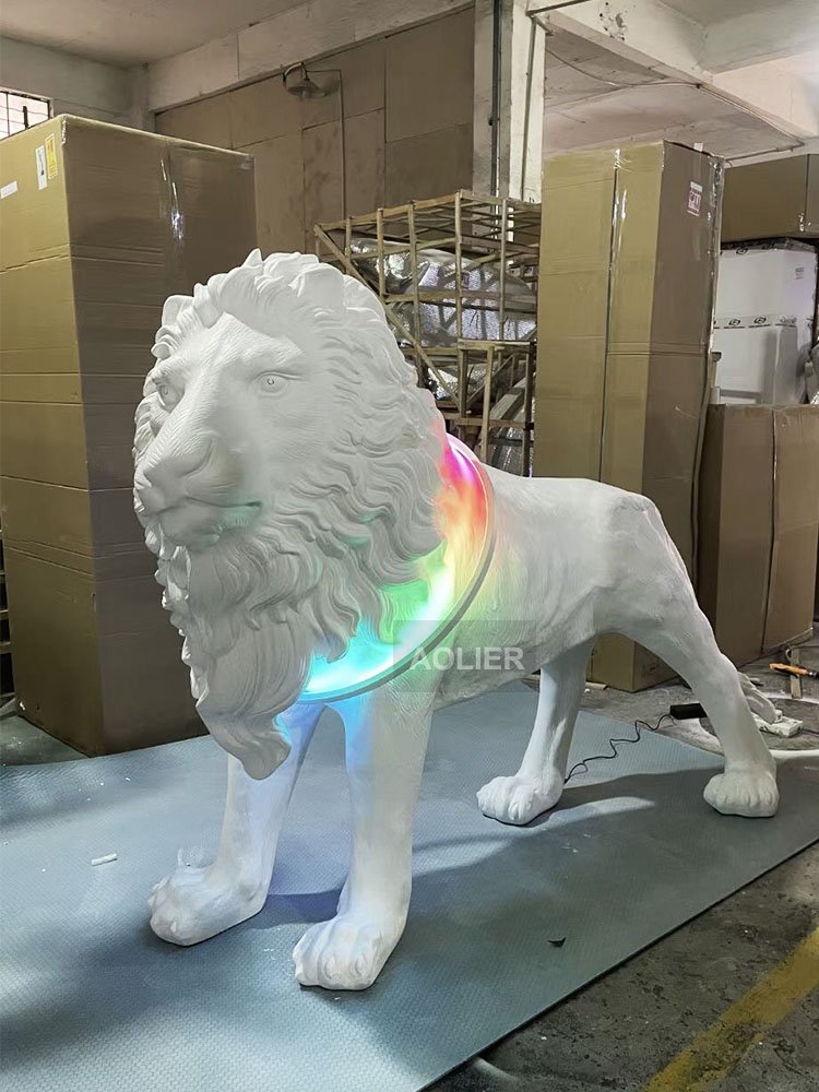 Fashion Home Sculpture Lion Ornaments Desktop Floor Decoration Dinning Room Hall Life Size Fiberglass Resin Animal Home Decor