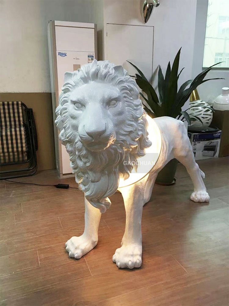 Fashion Home Sculpture Lion Ornaments Desktop Floor Decoration Dinning Room Hall Life Size Fiberglass Resin Animal Home Decor