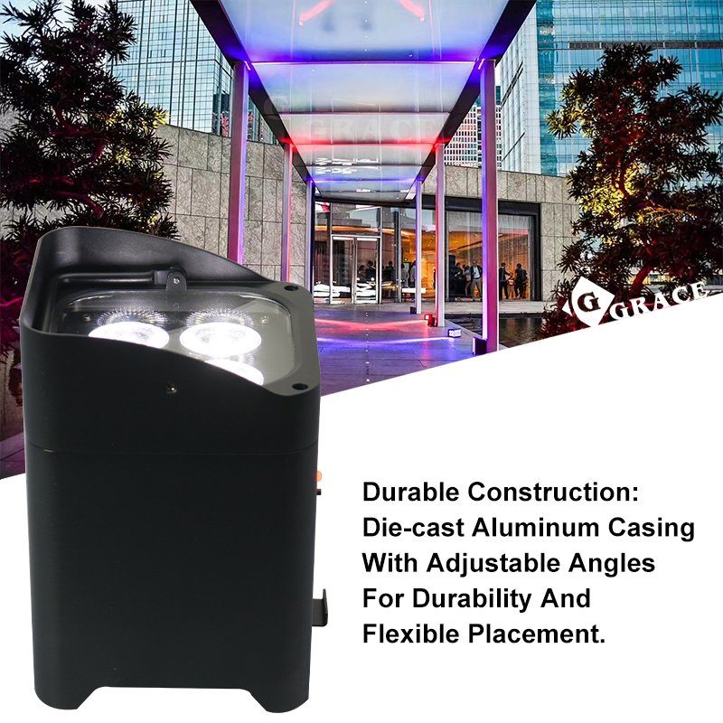 Igracelite 4x18w RgbwaUv LED Par Battery Powered Uplight Stage Effect WIFI Wireless Dmx Light