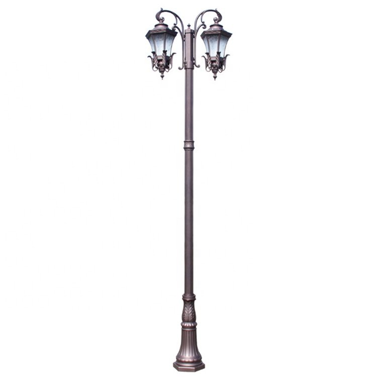 Factory Customized High Standard 2m, 3m, 4m Decorative Aluminum Retro Garden Lamp Small Road Lights, Antique Landscape Lighting