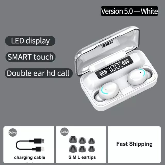 2024 Trending Touch Control Fast Auto Pairing Waterproof Big Charging Box Wireless Casque Mic Earphone Slide TWS F9-5C