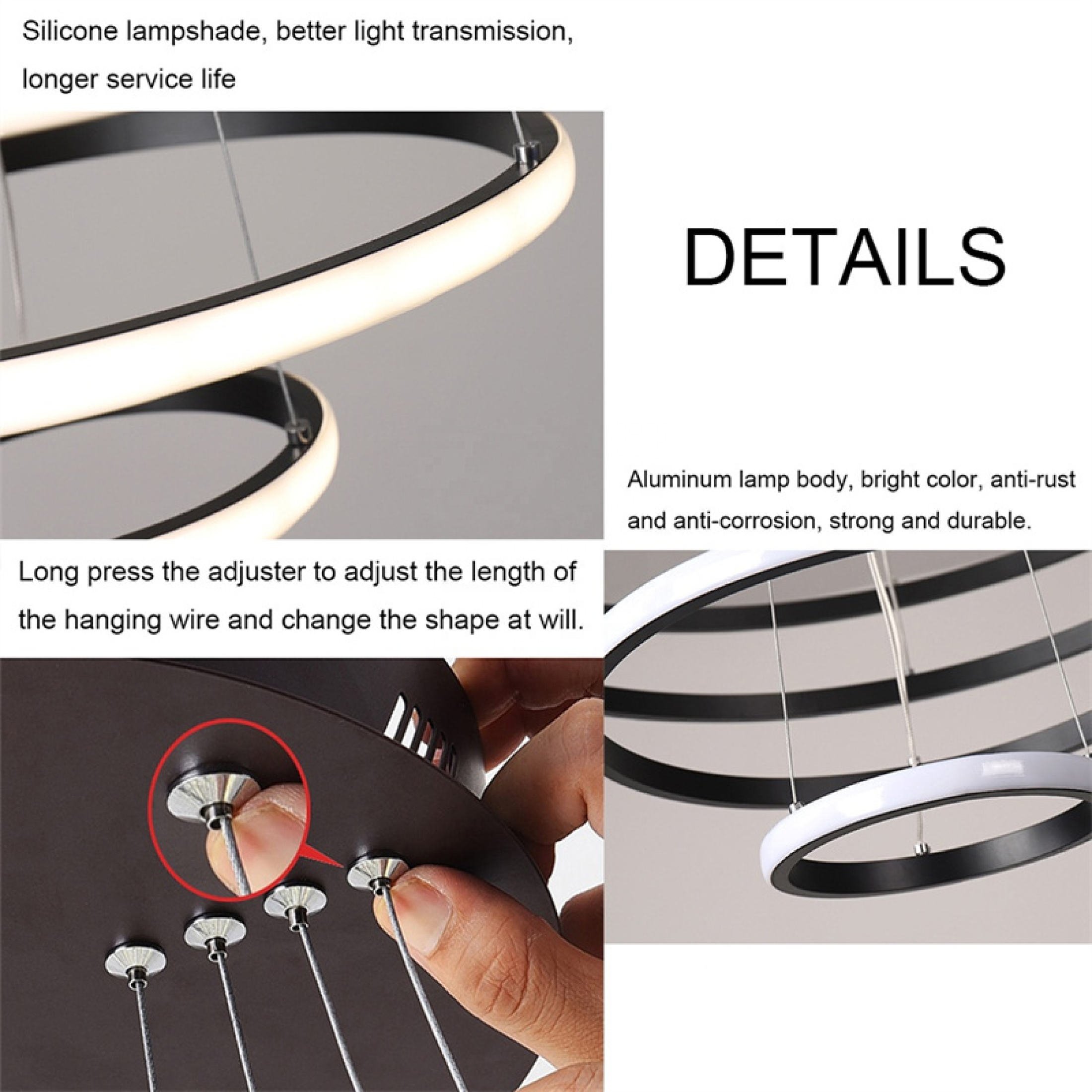 Luxury Modern Chandelier Ring Indoor Living Room Hanging Lighting for Hotel Bedroom Pendant Lights Chandeliers